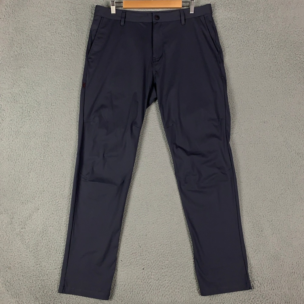 Rhone Commuter Pants Mens 35 Navy Blue Performance Slim Fit Articulated Trousers